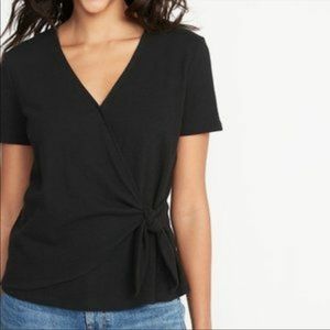 NWOT- Black Old Navy Short Sleeve Wrap Tie Sweater